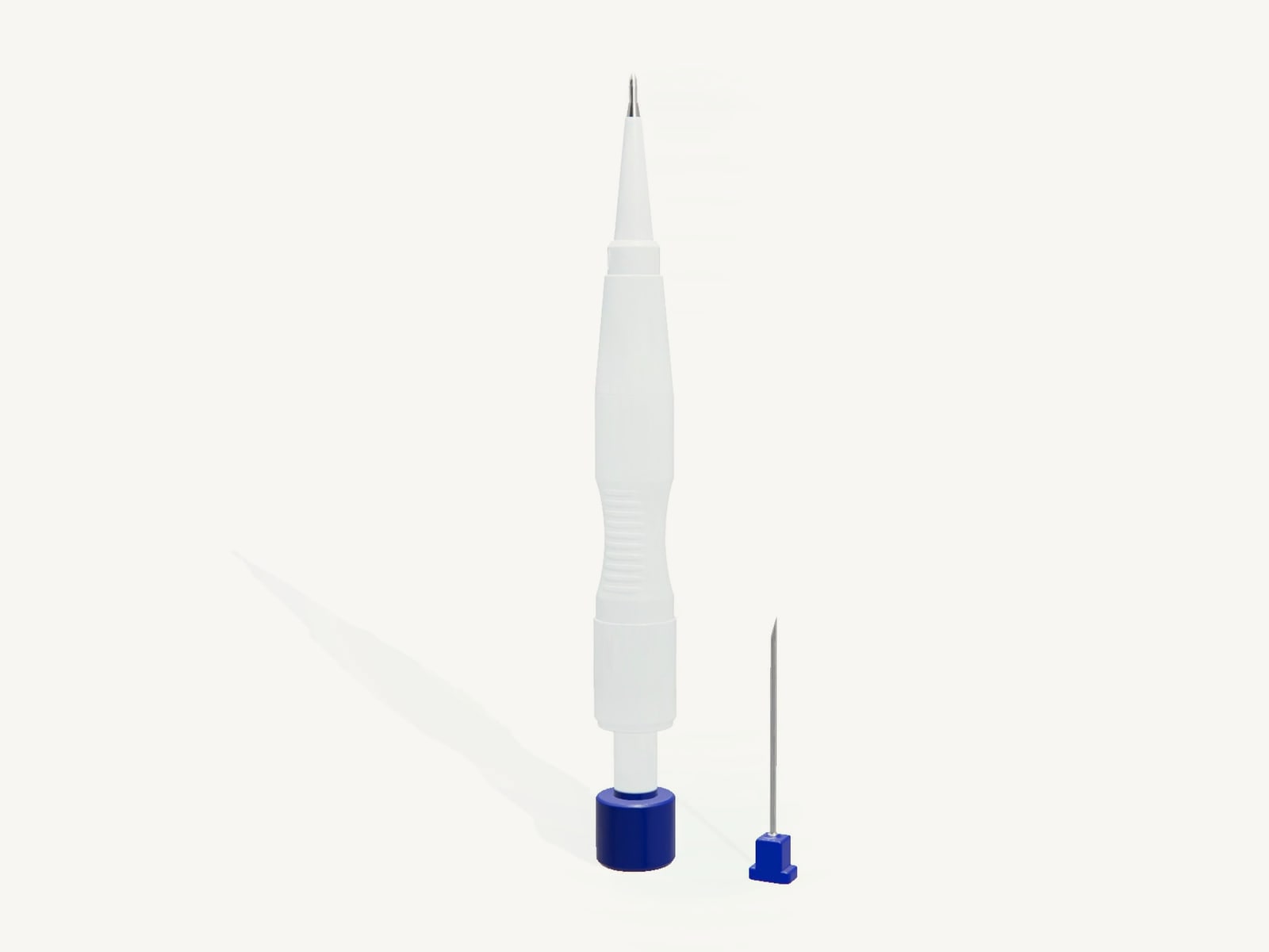 Garry DHI implanter pen with a blue cap - studio photo