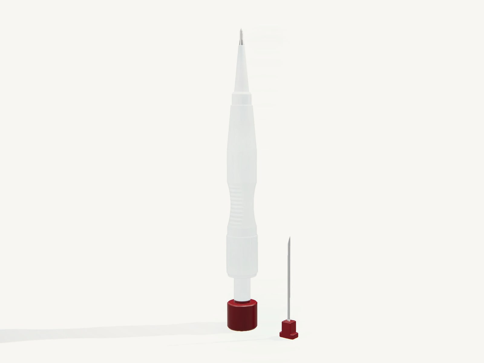 Garry DHI implanter pen with a red cap - studio photo