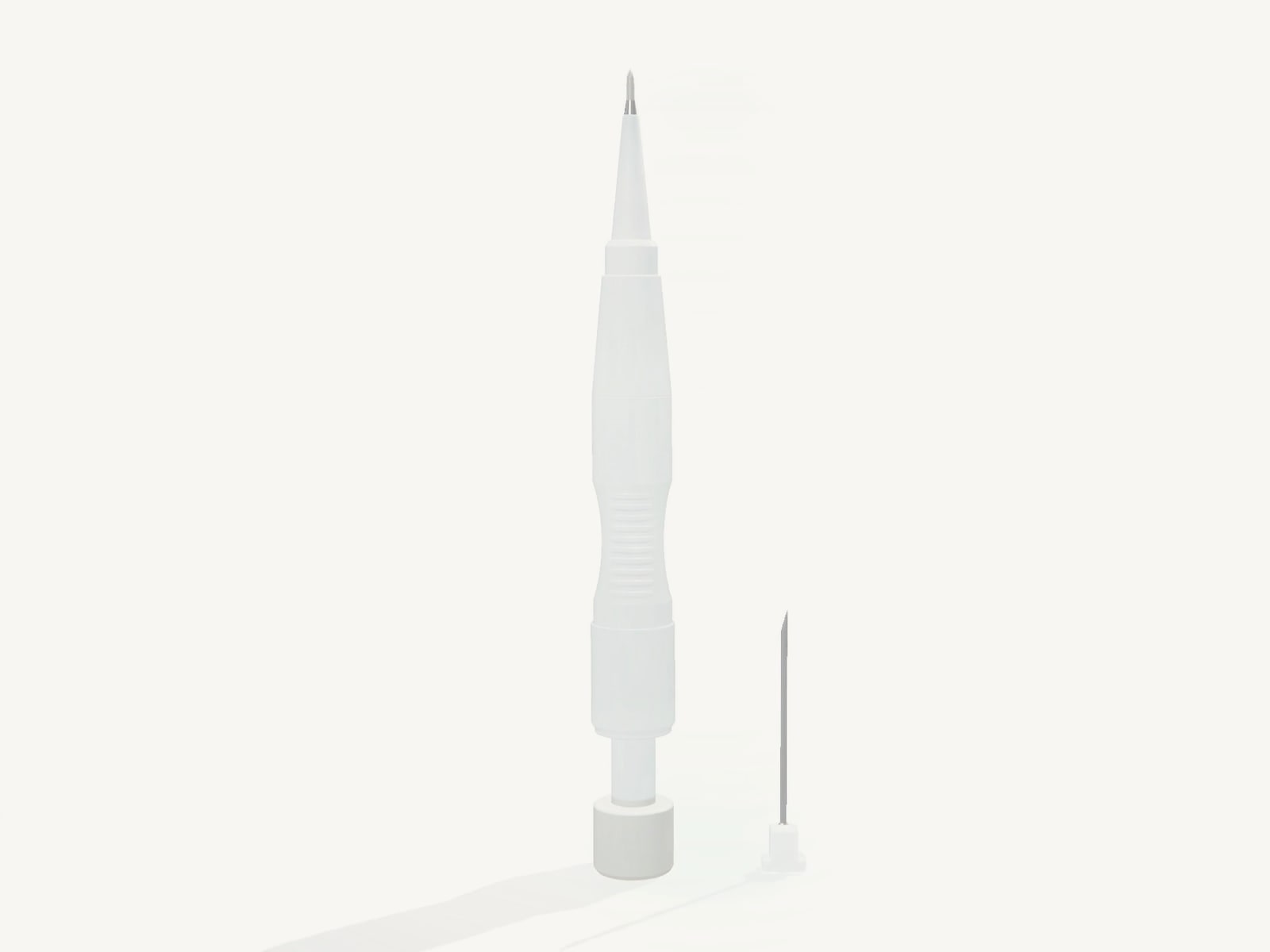 Garry DHI implanter pen with a white cap - studio photo